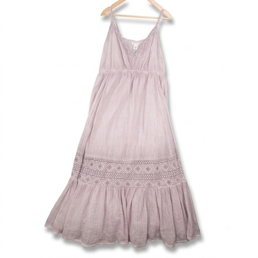Torrid FESTI Womens Boho Cotton Gauze Maxi Dress Lavender Embroidered 4XL/26